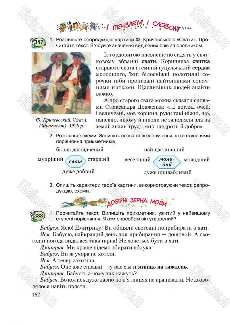 Сторінка 162 - Підручник Українська мова 6 клас Єрмоленко 2014 - скачати онлайн