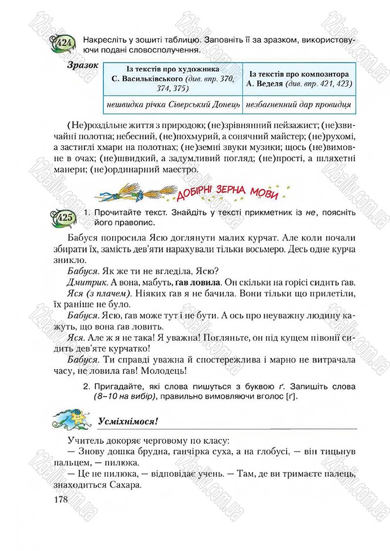 Сторінка 178 - Підручник Українська мова 6 клас Єрмоленко 2014 - скачати онлайн