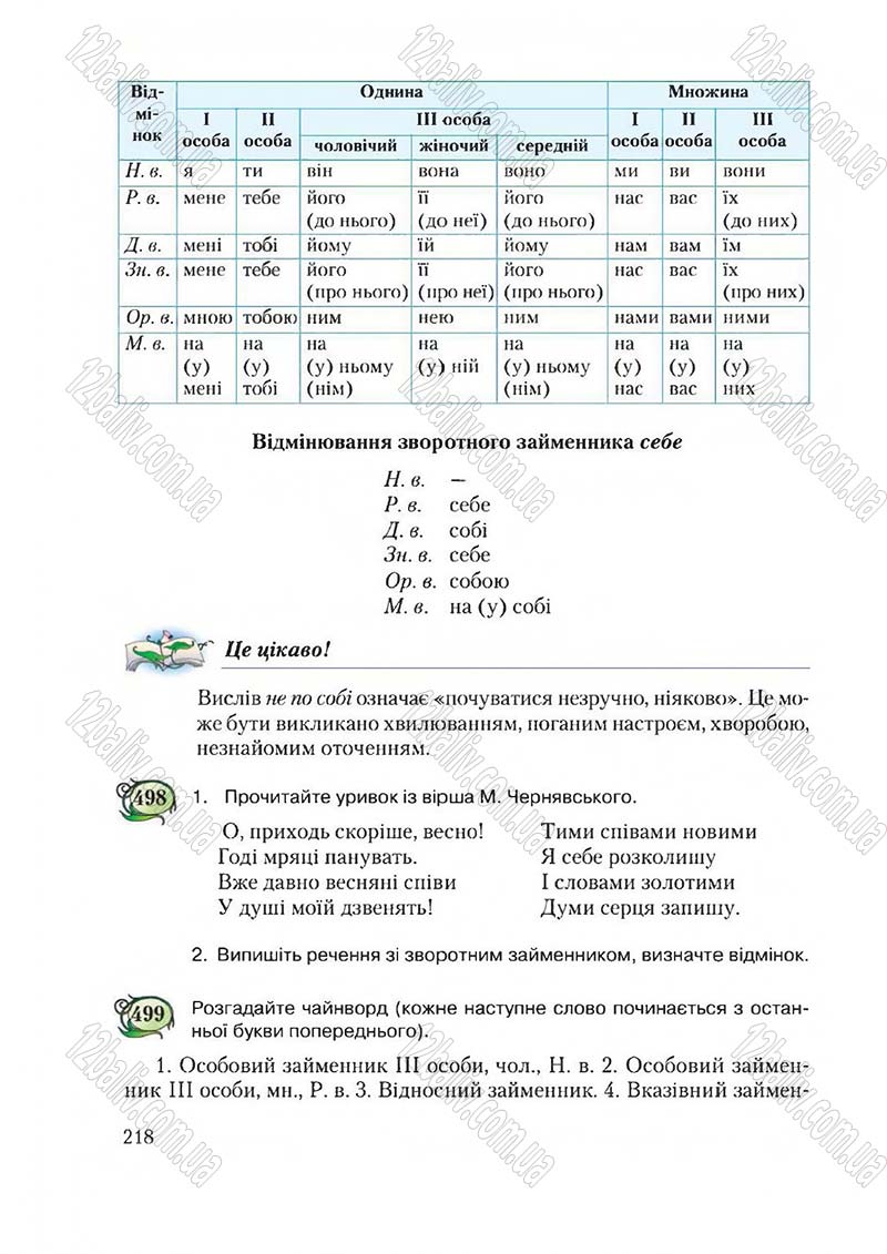 Сторінка 218 - Підручник Українська мова 6 клас Єрмоленко 2014 - скачати онлайн
