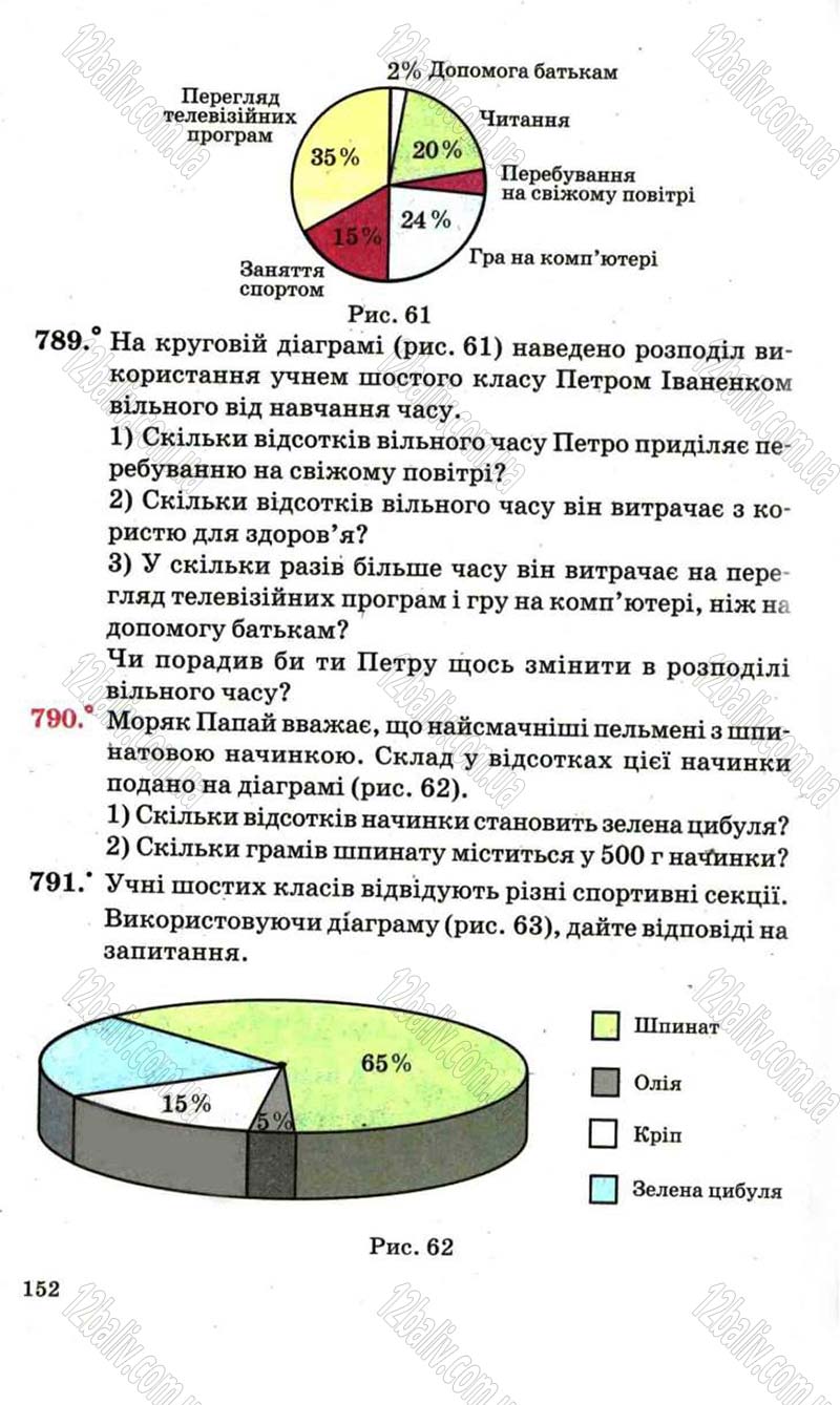 Сторінка 152 - Підручник Математика 6 клас Мерзляк 2006