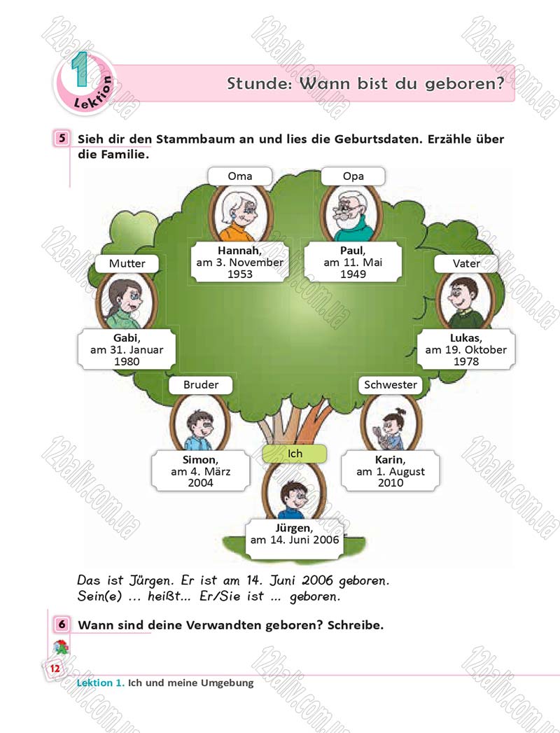 Сторінка 12 - Підручник Німецька мова 6 клас Сотникова 2014 - 6 рік навчання