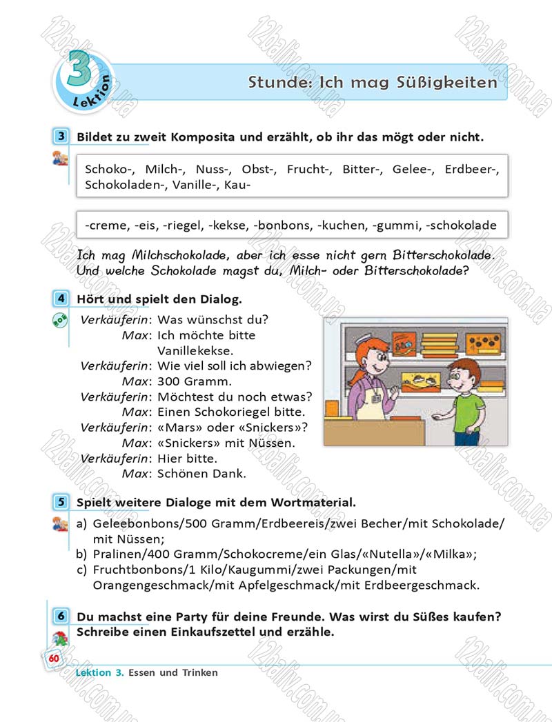 Сторінка 60 - Підручник Німецька мова 6 клас Сотникова 2014 - 6 рік навчання