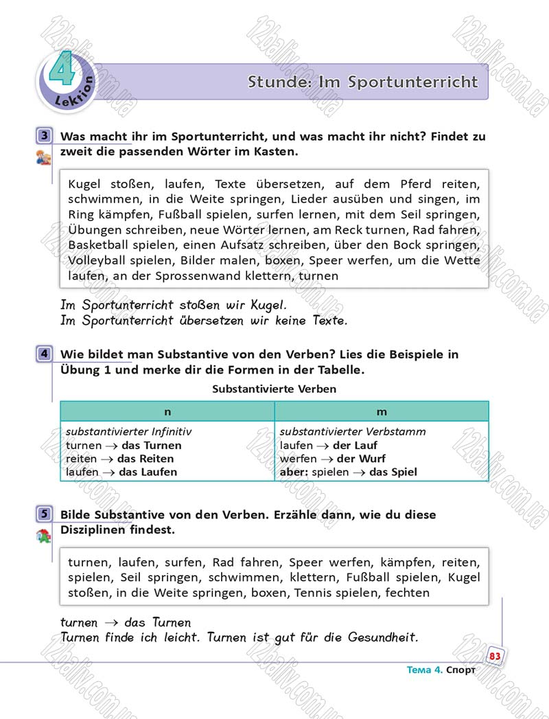 Сторінка 83 - Підручник Німецька мова 6 клас Сотникова 2014 - 6 рік навчання