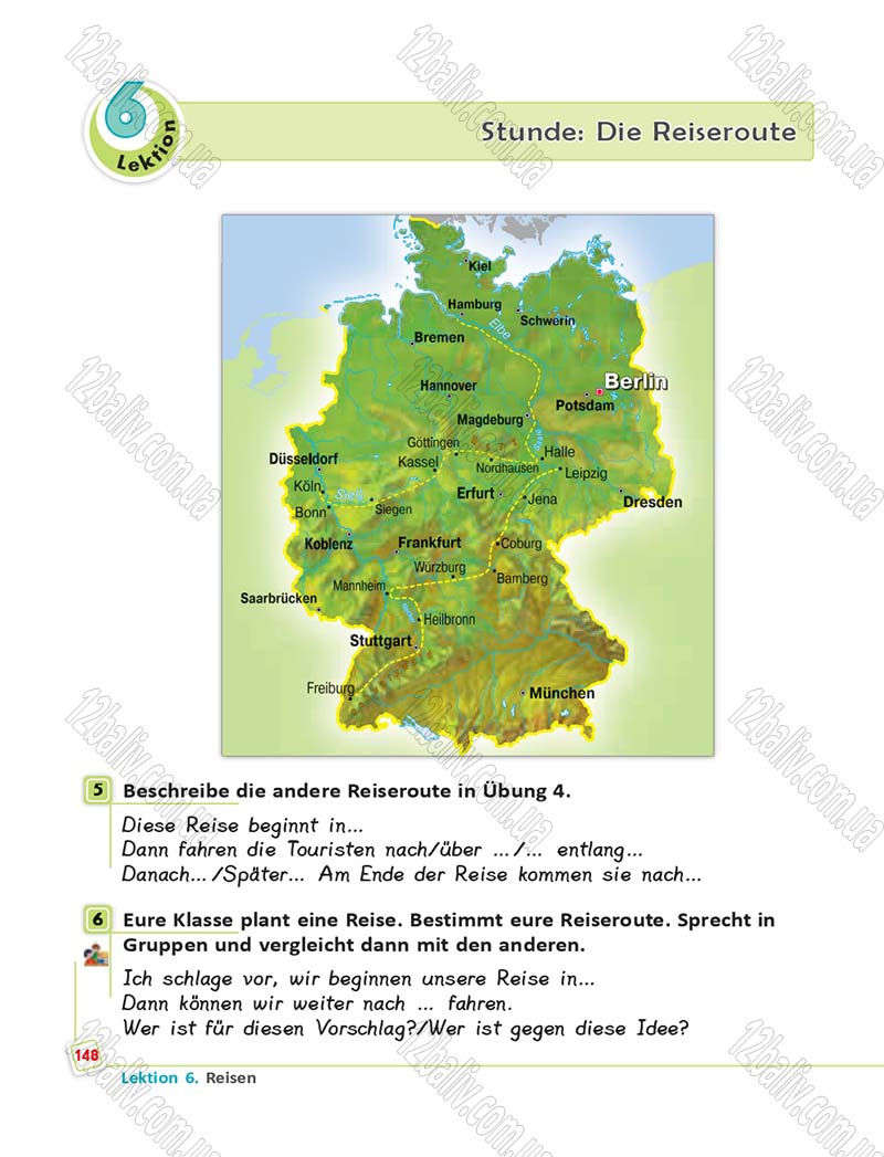 Сторінка 148 - Підручник Німецька мова 6 клас Сотникова 2014 - 6 рік навчання