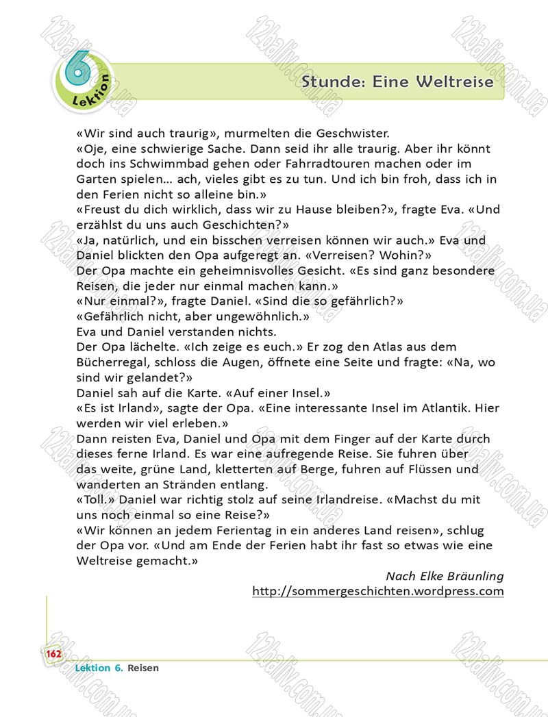 Сторінка 162 - Підручник Німецька мова 6 клас Сотникова 2014 - 6 рік навчання