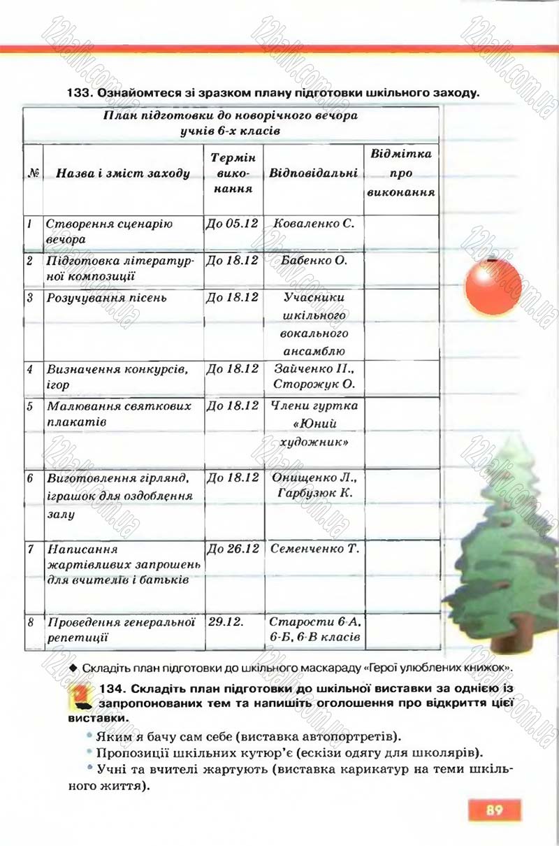 Сторінка 89 - Підручник Рідна мова 6 клас Глазова 2006