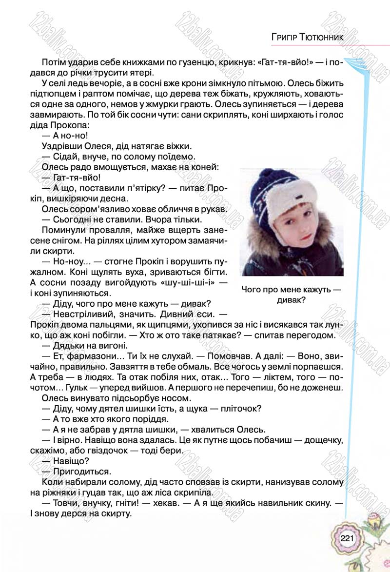 Сторінка 221 - Підручник Українська література 5 клас Л.Т. Коваленко 2018