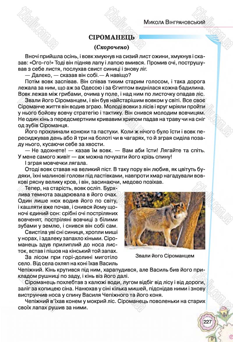 Сторінка 227 - Підручник Українська література 5 клас Л.Т. Коваленко 2018