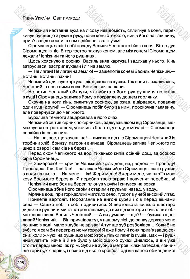 Сторінка 228 - Підручник Українська література 5 клас Л.Т. Коваленко 2018