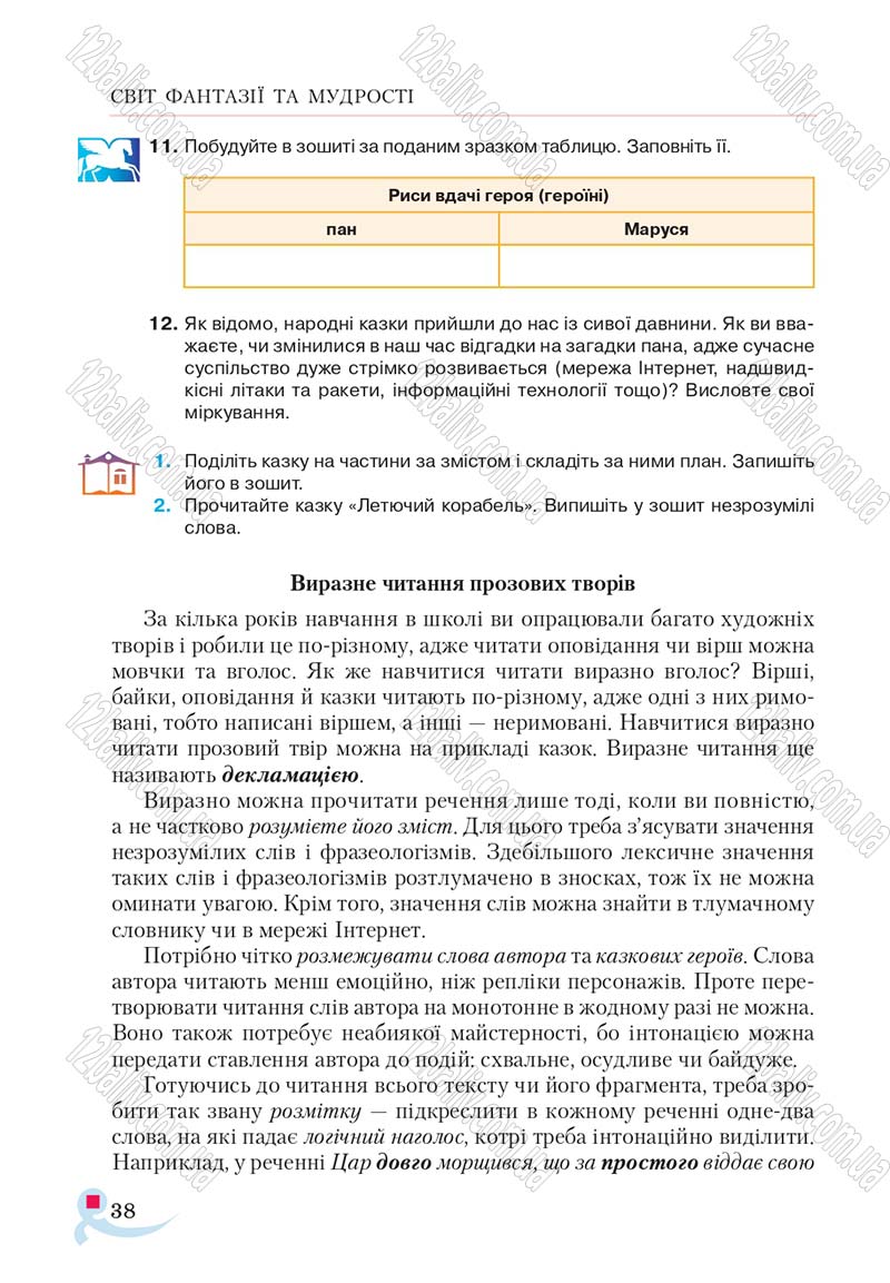 Сторінка 38 - Підручник Українська література 5 клас Авраменко 2018