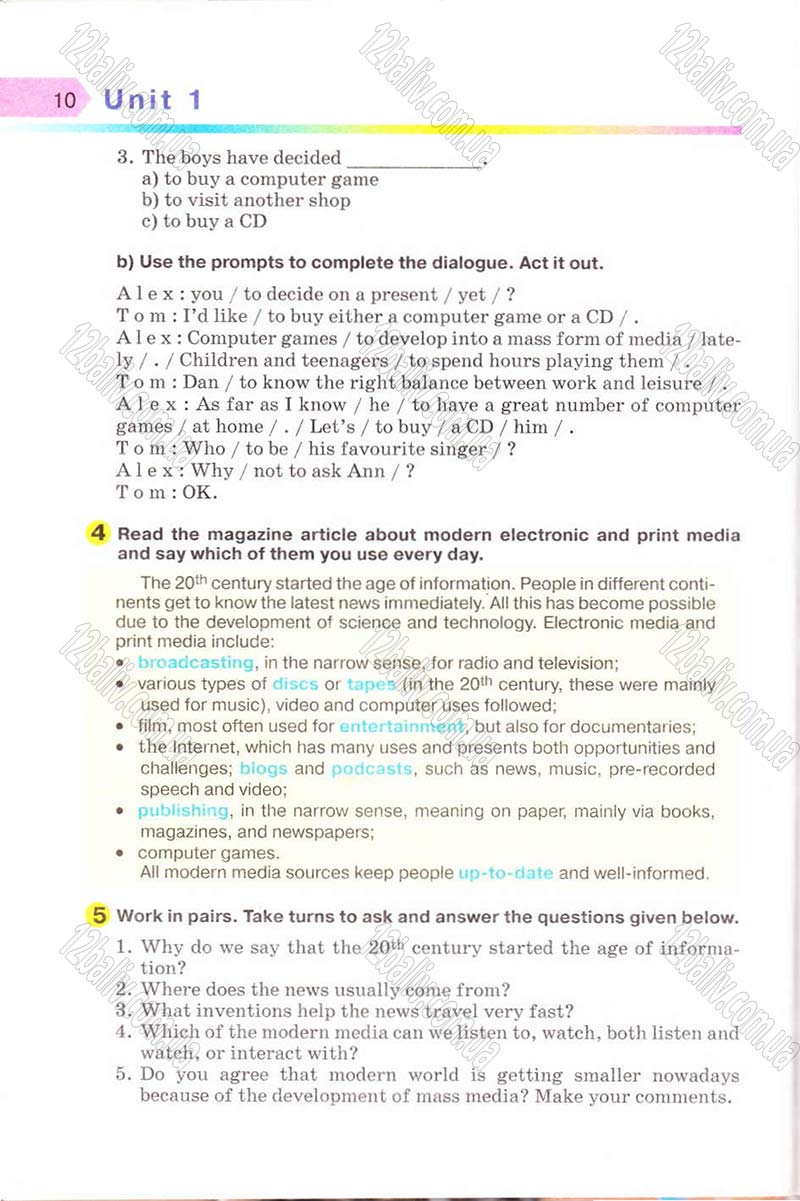Сторінка 10 - Підручник Англійська мова 8 клас Несвіт 2008 - скачати