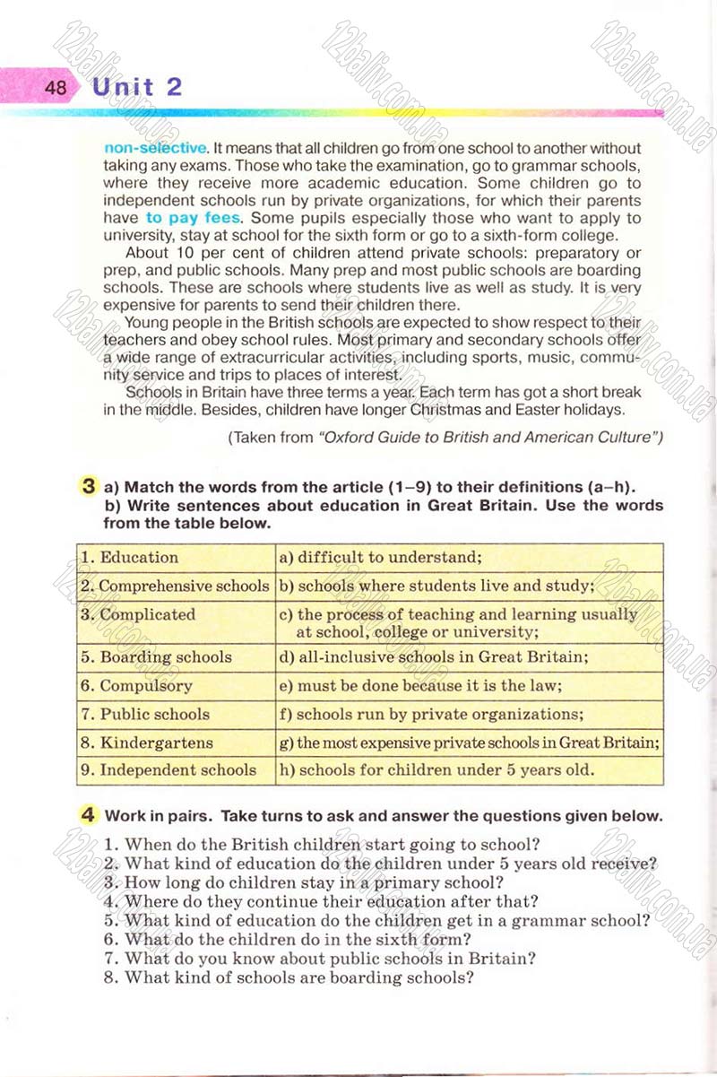 Сторінка 48 - Підручник Англійська мова 8 клас Несвіт 2008 - скачати