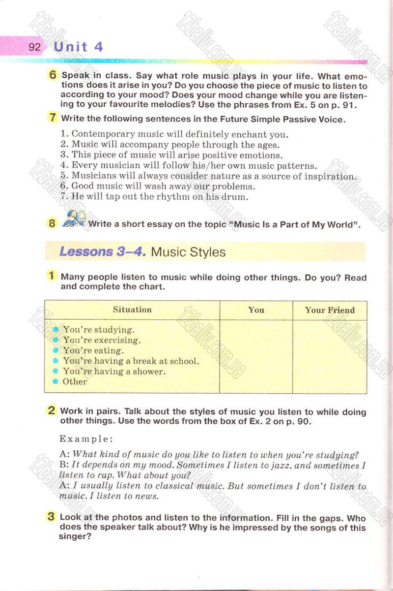Сторінка 92 - Підручник Англійська мова 8 клас Несвіт 2008 - скачати