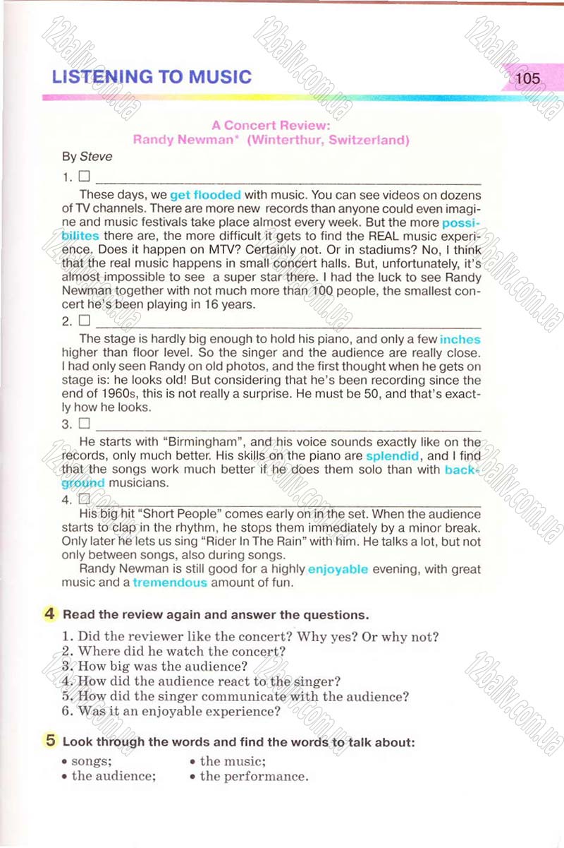 Сторінка 105 - Підручник Англійська мова 8 клас Несвіт 2008 - скачати