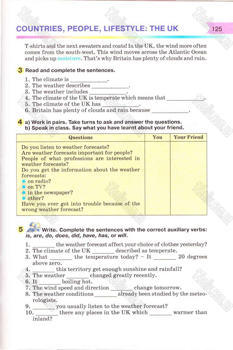 Сторінка 125 - Підручник Англійська мова 8 клас Несвіт 2008 - скачати