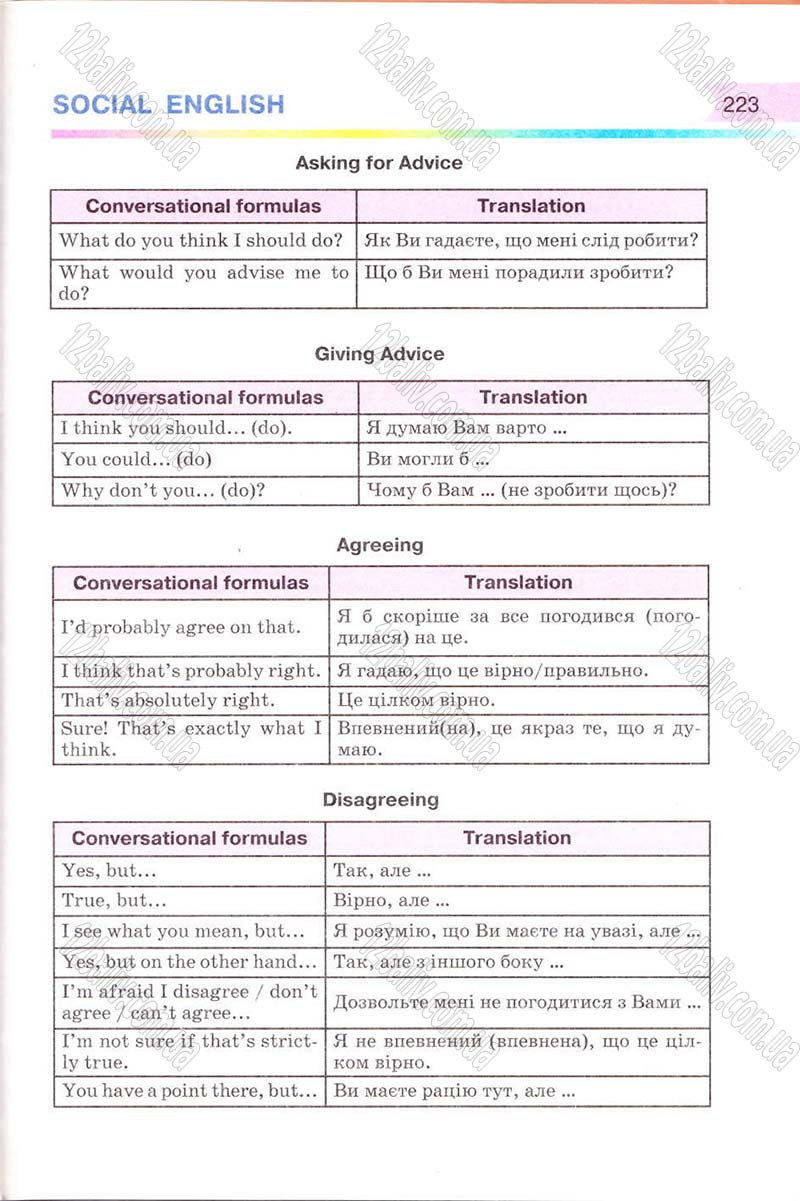 Сторінка 223 - Підручник Англійська мова 8 клас Несвіт 2008 - скачати