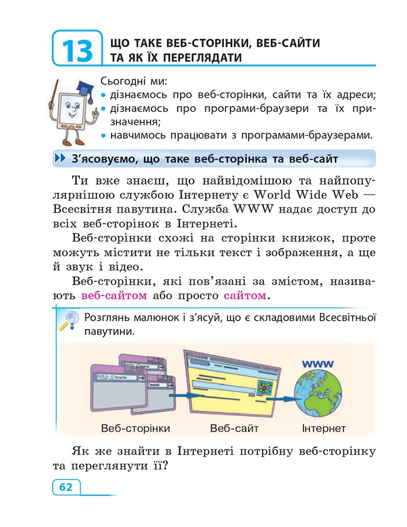 Сторінка 62 - Підручник Інформатика 3 клас М.М. Корнієнко, С.М. Крамаровська, І.Т. Зарецька 2013