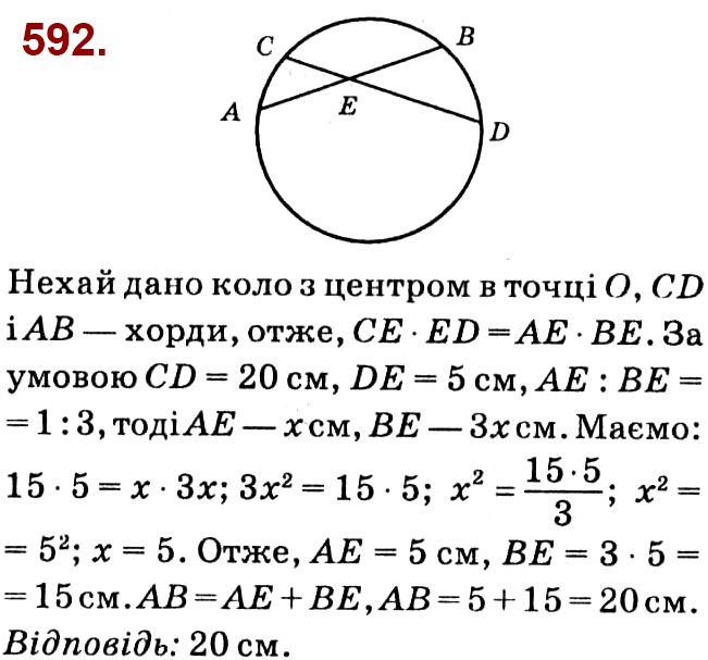 Завдання № 592 - Розділ 2. Подібність трикутників - ГДЗ Геометрія 8 клас О.С. Істер 2021 