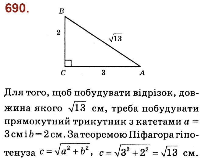 Завдання № 690 - Розділ 3. Розв'язування прямокутних трикутників - ГДЗ Геометрія 8 клас О.С. Істер 2021 