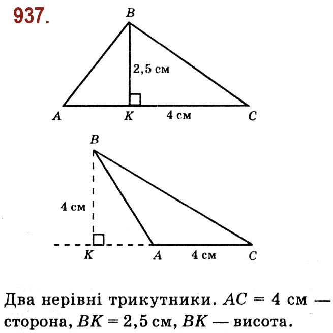 Завдання № 937 - Розділ 4. Многокутники. Площі многокутників - ГДЗ Геометрія 8 клас О.С. Істер 2021 