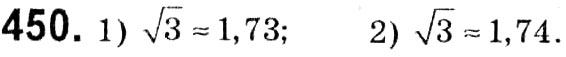 Завдання № 450 - § 2. Квадратні корені. Дійсні числа - ГДЗ Алгебра 8 клас А.Г. Мерзляк, В.Б. Полонський, M.С. Якір 2021 