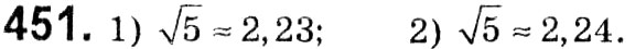 Завдання № 451 - § 2. Квадратні корені. Дійсні числа - ГДЗ Алгебра 8 клас А.Г. Мерзляк, В.Б. Полонський, M.С. Якір 2021 