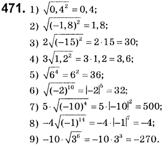 Завдання № 471 - § 2. Квадратні корені. Дійсні числа - ГДЗ Алгебра 8 клас А.Г. Мерзляк, В.Б. Полонський, M.С. Якір 2021 