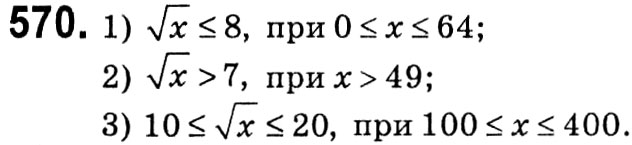 Завдання № 570 - § 2. Квадратні корені. Дійсні числа - ГДЗ Алгебра 8 клас А.Г. Мерзляк, В.Б. Полонський, M.С. Якір 2021 