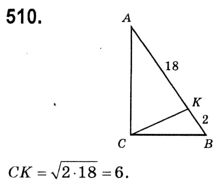 Завдання № 510 - § 3. Розв'язування прямокутних трикутників - ГДЗ Геометрія 8 клас А.Г. Мерзляк, В.Б. Полонський, М.С. Якір 2021 