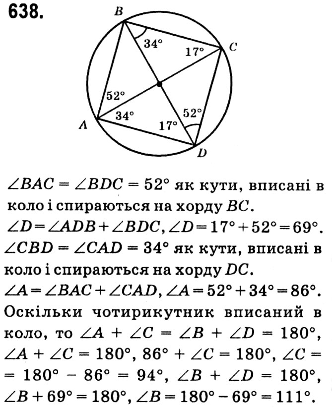 Завдання № 638 - § 3. Розв'язування прямокутних трикутників - ГДЗ Геометрія 8 клас А.Г. Мерзляк, В.Б. Полонський, М.С. Якір 2021 
