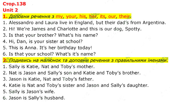 Завдання №  p.138 (1-2) - Grammar reference and practice - ГДЗ Англійська мова 5 клас Д. Коста, М. Вільямс 2022 