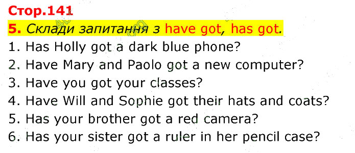 Завдання №  p.141 (5) - Grammar reference and practice - ГДЗ Англійська мова 5 клас Д. Коста, М. Вільямс 2022 