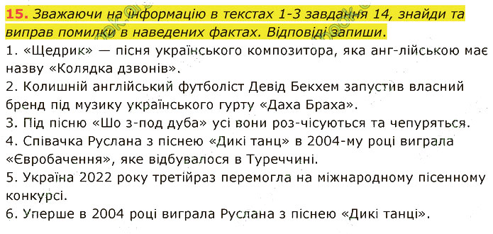 Завдання №  15 - 1. УКРАЇНСЬКА МОВА В ЖИТТІ УКРАЇНЦІВ - ГДЗ Українська мова 5 клас А. В. Онатій, Т. П. Ткачук 2022 