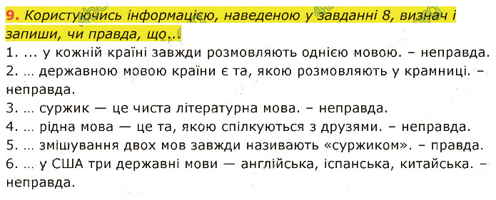 Завдання №  9 - 1. УКРАЇНСЬКА МОВА В ЖИТТІ УКРАЇНЦІВ - ГДЗ Українська мова 5 клас А. В. Онатій, Т. П. Ткачук 2022 