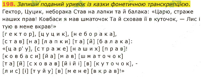 Завдання №  198 - 4. ФОНЕТИКА. ГРАФІКА. ОРФОЕПІЯ - ГДЗ Українська мова 5 клас А. В. Онатій, Т. П. Ткачук 2022 