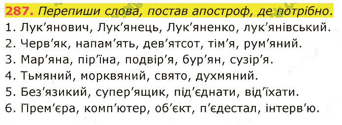 Завдання №  287 - 63-65. Види помилок - 66-67. Види спілкування - 5. ОРФОГРАФІЯ - ГДЗ Українська мова 5 клас А. В. Онатій, Т. П. Ткачук 2022 