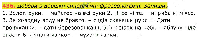 Завдання №  436 - 7. ПОВТОРЕННЯ ТА УЗАГАЛЬНЕННЯ - ГДЗ Українська мова 5 клас А. В. Онатій, Т. П. Ткачук 2022 