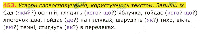 Завдання №  453 - 7. ПОВТОРЕННЯ ТА УЗАГАЛЬНЕННЯ - ГДЗ Українська мова 5 клас А. В. Онатій, Т. П. Ткачук 2022 