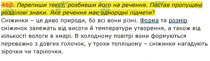 Завдання №  460 - 7. ПОВТОРЕННЯ ТА УЗАГАЛЬНЕННЯ - ГДЗ Українська мова 5 клас А. В. Онатій, Т. П. Ткачук 2022 