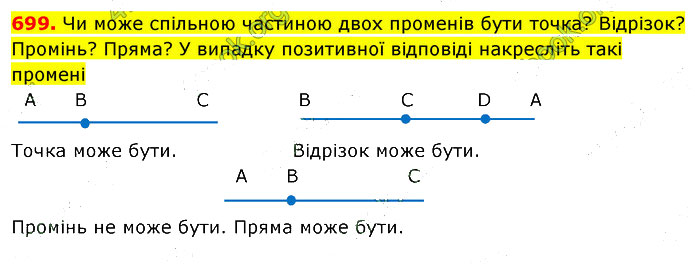 Завдання №  699 - 17. Відрізок, ломана - 18. Промінь, пряма, площина - § 4. Геометричні фігури та величини - ГДЗ Математика 5 клас В. Кравчук, Г. Янченко 2022 