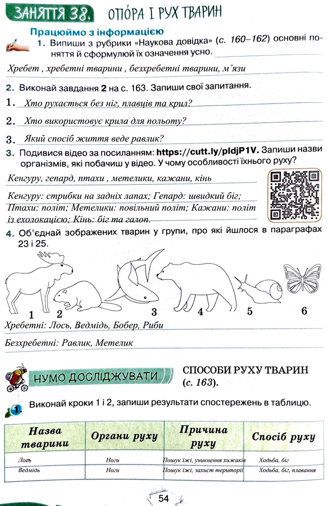 Завдання №  стор. 54 - Тема 4. Вивчаємо живу природу землі - ГДЗ Пізнаємо природу 5 клас Т.В. Коршевнюк, Г.О. Ярошенко 2022 - Робочий зошит