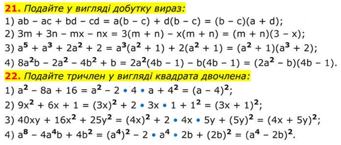 Завдання №  21–22 - 1. Раціональні дроби - § 1. Раціональні вирази - ГДЗ Алгебра 8 клас А.Г. Мерзляк, В.Б. Полонський, M.С. Якір 2025 