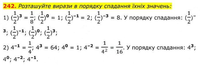 Завдання №  242 - 8. Степінь із цілим від’ємним показником - § 1. Раціональні вирази - ГДЗ Алгебра 8 клас А.Г. Мерзляк, В.Б. Полонський, M.С. Якір 2025 