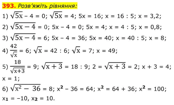Завдання №  393 - 12. Квадратні корені - § 2. Квадратні корені. Дійсні числа - ГДЗ Алгебра 8 клас А.Г. Мерзляк, В.Б. Полонський, M.С. Якір 2025 
