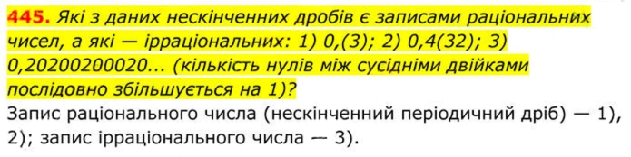 Завдання №  445 - 14. Числові множини - § 2. Квадратні корені. Дійсні числа - ГДЗ Алгебра 8 клас А.Г. Мерзляк, В.Б. Полонський, M.С. Якір 2025 