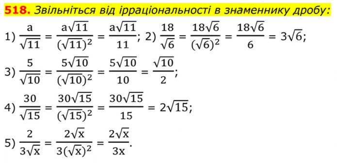 Завдання №  518 - 16. Тотожні перетворення виразів - § 2. Квадратні корені. Дійсні числа - ГДЗ Алгебра 8 клас А.Г. Мерзляк, В.Б. Полонський, M.С. Якір 2025 