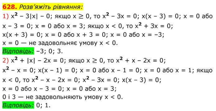 Завдання №  628 (1-2) - 18. Квадратні рівняння - § 3. Квадратні рівняння - ГДЗ Алгебра 8 клас А.Г. Мерзляк, В.Б. Полонський, M.С. Якір 2025 
