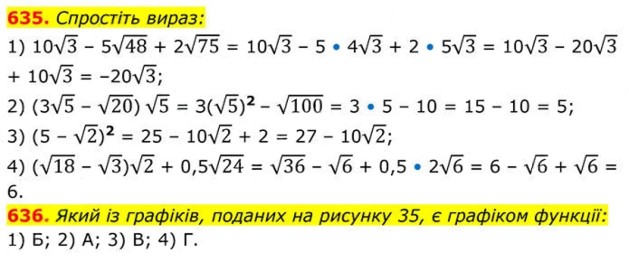 Завдання №  635-636 - 18. Квадратні рівняння - § 3. Квадратні рівняння - ГДЗ Алгебра 8 клас А.Г. Мерзляк, В.Б. Полонський, M.С. Якір 2025 
