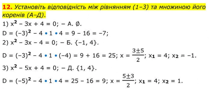 Завдання №  №5 (12) - № 5 «Перевірте себе» - Готуємося до оцінювання - § 3. Квадратні рівняння - ГДЗ Алгебра 8 клас А.Г. Мерзляк, В.Б. Полонський, M.С. Якір 2025 