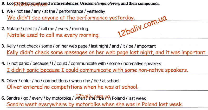 Завдання №  p.10(B) - Module 1. School life	 - ГДЗ Англійська мова 8 клас Г.К. Мітчелл, М. Малкогіанні 2025 - Робочий зошит